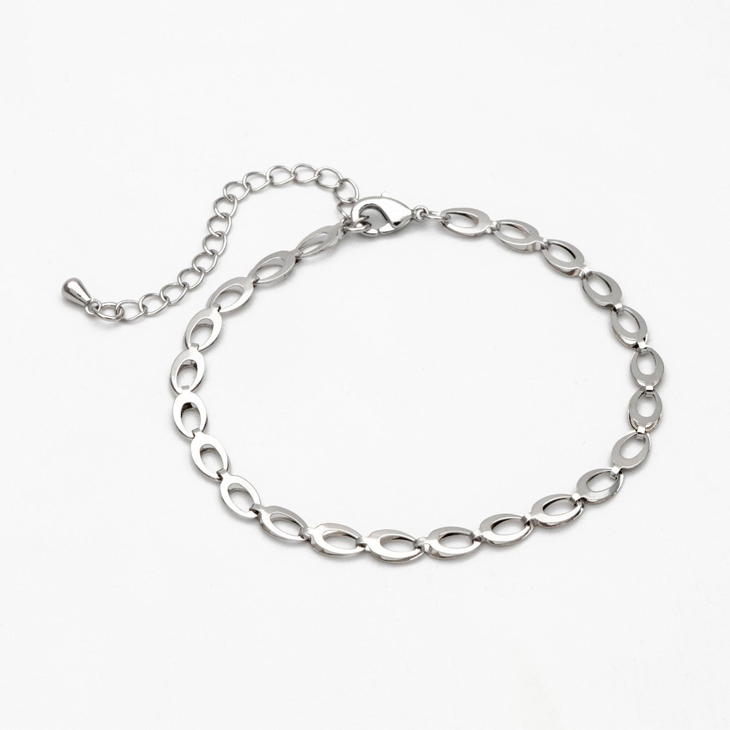 Gold/ Silver Tone Dainty Specialty Chains 4mm, Finished Bracelet/ Anklet/ Necklace with Extender Chain, Ready to Wear (#LK-232)
