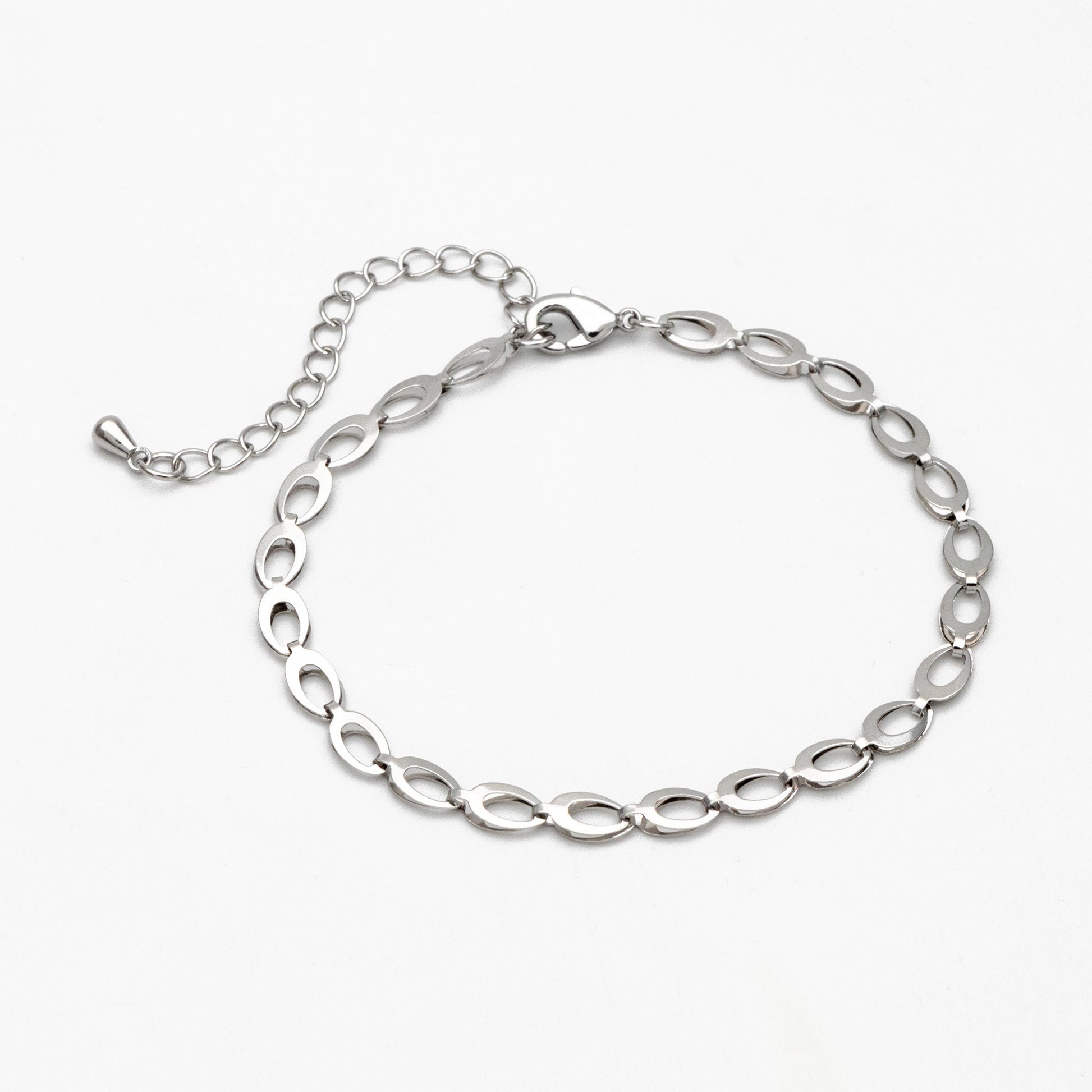 Gold/ Silver Tone Dainty Specialty Chains 4mm, Finished Bracelet/ Anklet/ Necklace with Extender Chain, Ready to Wear (#LK-232)