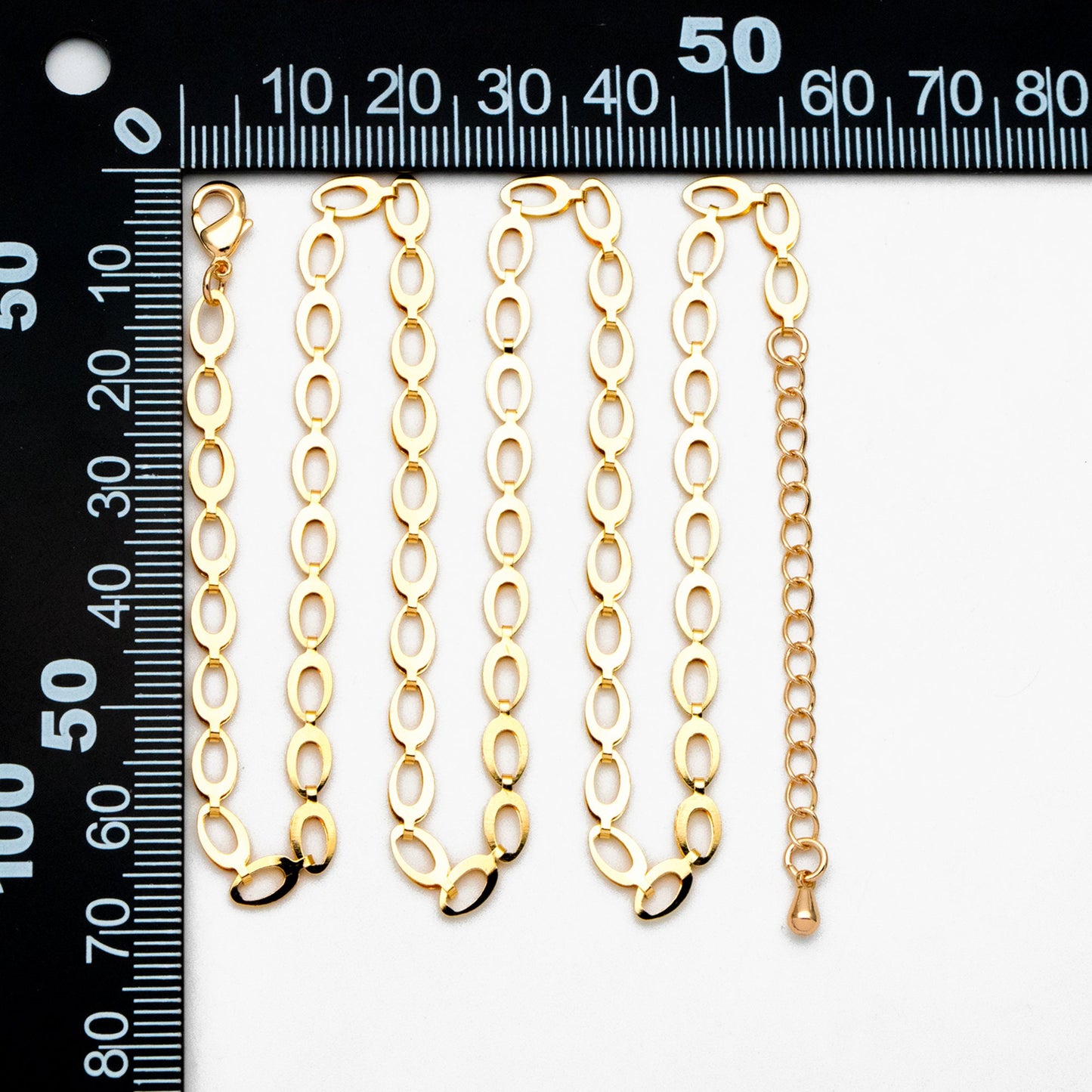 Gold/ Silver Tone Dainty Specialty Chains 4mm, Finished Bracelet/ Anklet/ Necklace with Extender Chain, Ready to Wear (#LK-232)