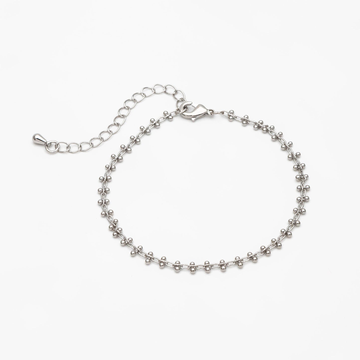 Gold/ Silver Tone Beaded Cable Chains 3.3mm, Finished Bracelet/ Anklet/ Necklace with Extender Chain, Ready to Wear (#LK-237)