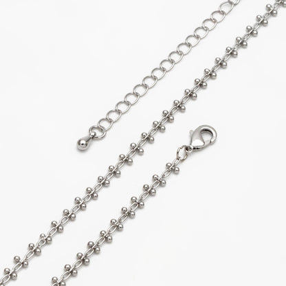 Gold/ Silver Tone Beaded Cable Chains 3.3mm, Finished Bracelet/ Anklet/ Necklace with Extender Chain, Ready to Wear (#LK-237)