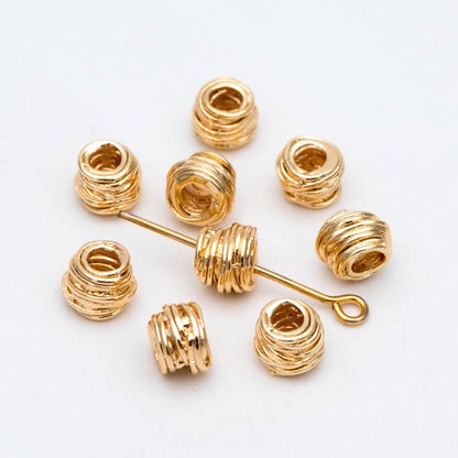 10pcs Gold/ Silver plated Brass Wire Wrap Spacer Beads, Jewelry Making Supplies Wholesale (GB-2899)