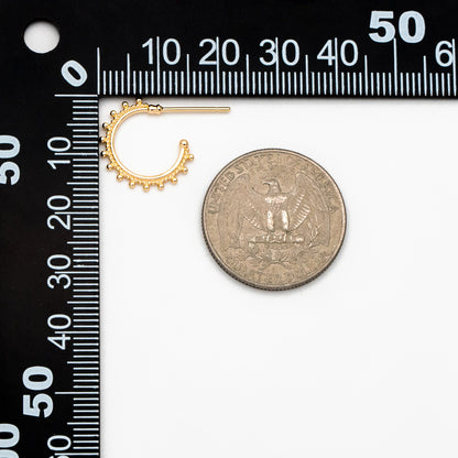 10pcs Gold Round Circle Ear Posts 15mm, Gold plated Brass, Dainty Geometric Hoop Stud Earrings (GB-3734)