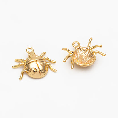 10pcs Gold Ladybug Charms, Insect Pendant, Jewelry Supplies, Earring Findings, Jewelry Making(GB-2666-B)