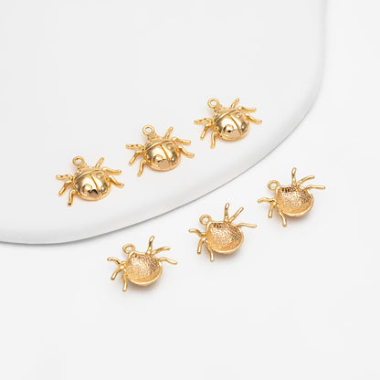 10pcs Gold Ladybug Charms, Insect Pendant, Jewelry Supplies, Earring Findings, Jewelry Making(GB-2666-B)