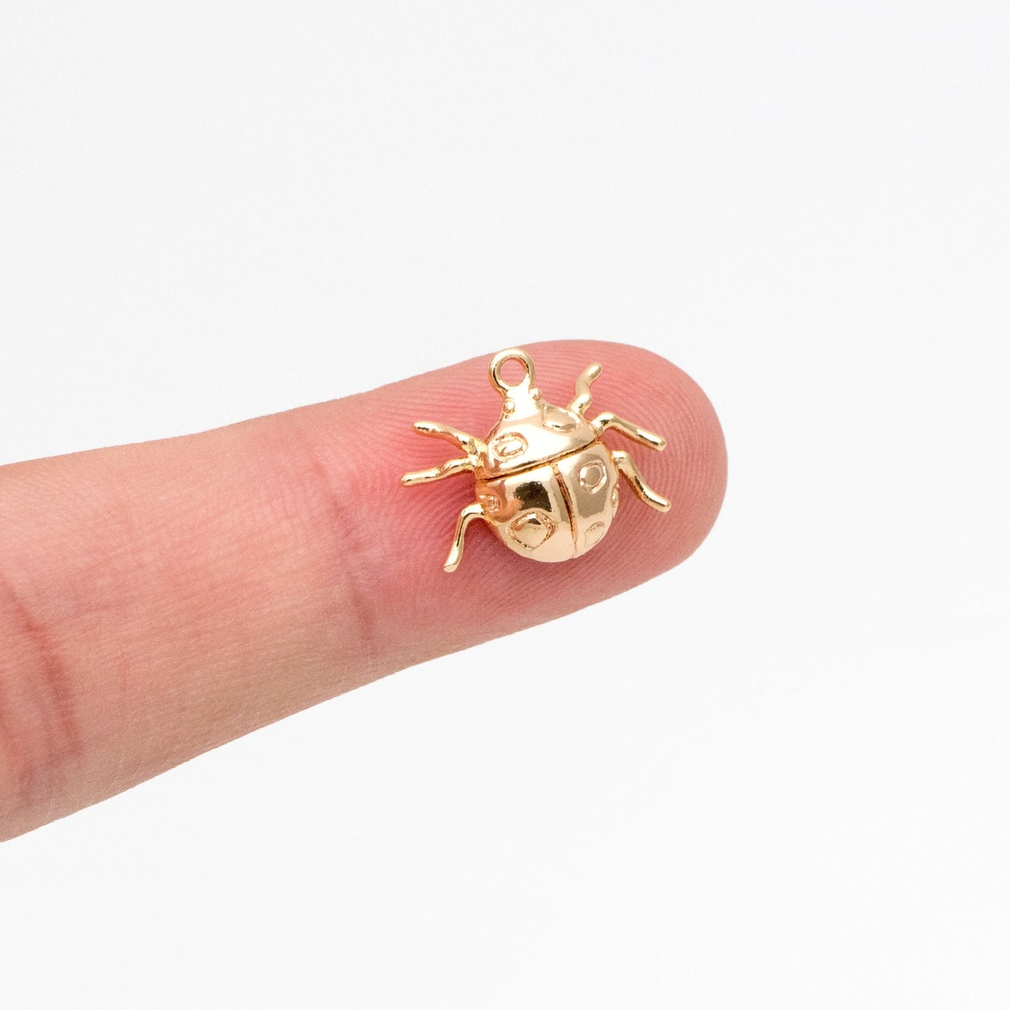 10pcs Gold Ladybug Charms, Insect Pendant, Jewelry Supplies, Earring Findings, Jewelry Making(GB-2666-B)