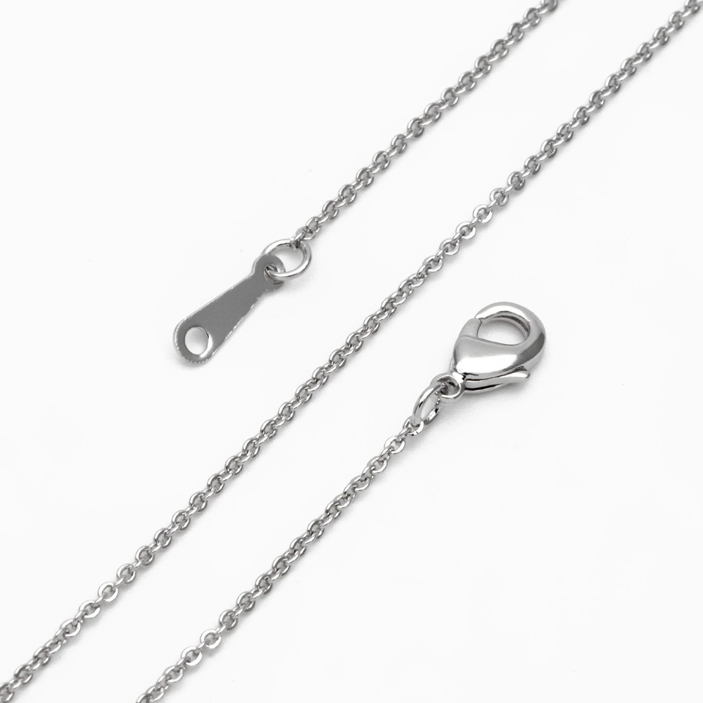 Gold/ Silver Tone Dainty Cable Chains, 18K Gold/ Rhodium plated Brass Finished Necklace, 18 Inches Adjustable, Ready to Wear (#LK-483)