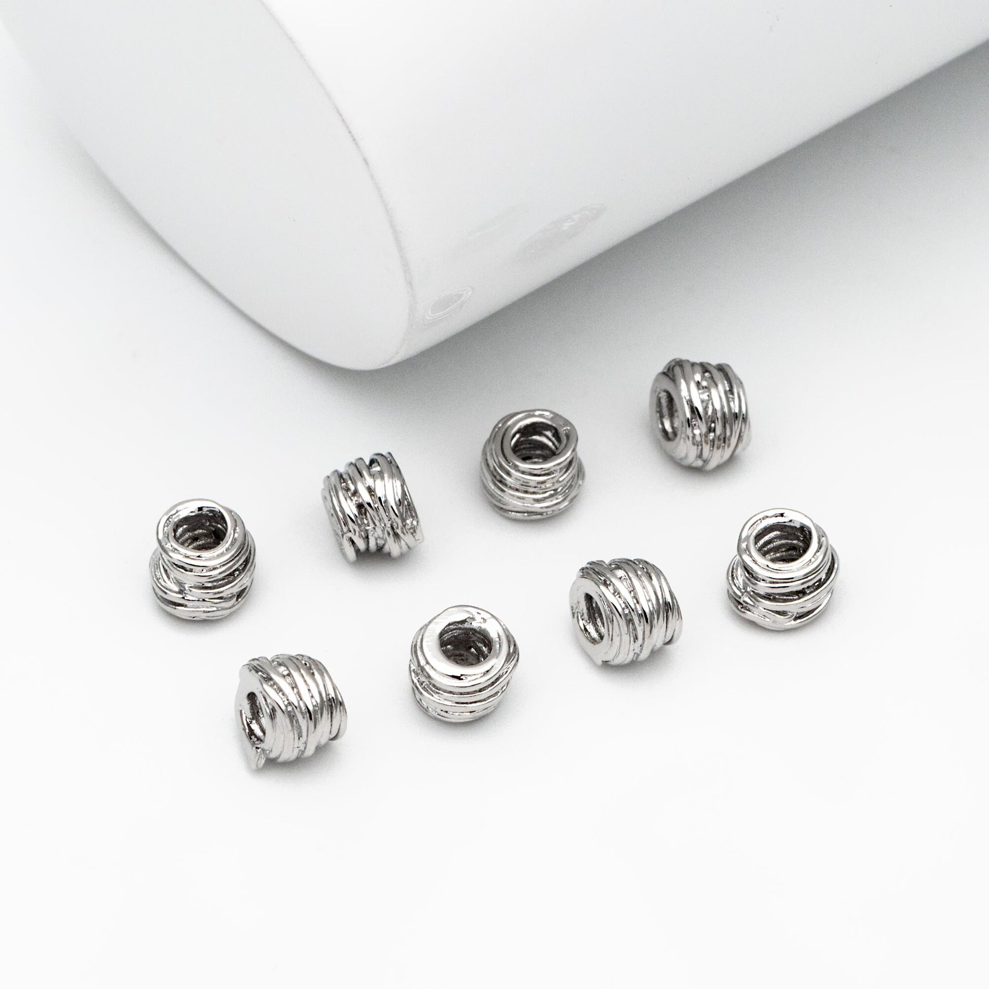 10pcs Gold/ Silver plated Brass Wire Wrap Spacer Beads, Jewelry Making Supplies Wholesale (GB-2899)