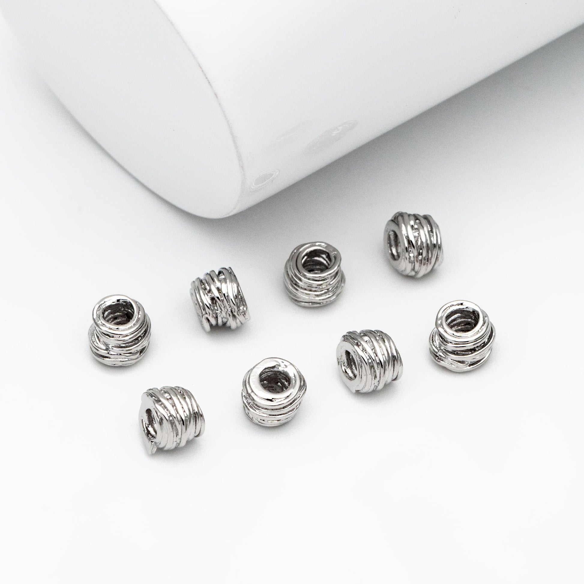 10pcs Gold/ Silver plated Brass Wire Wrap Spacer Beads, Jewelry Making Supplies Wholesale (GB-2899)