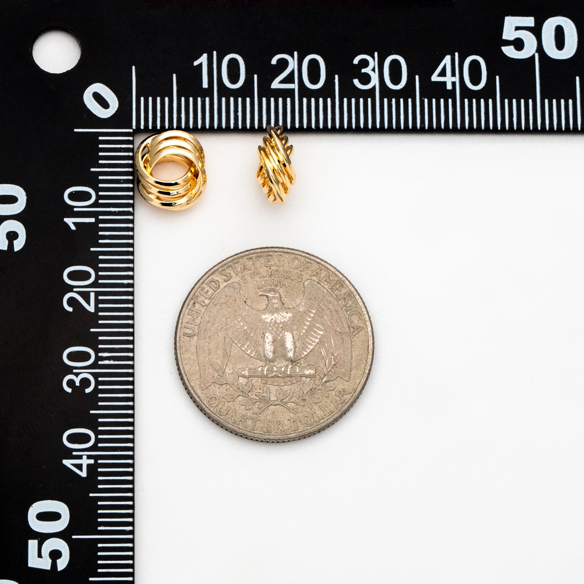 10pcs Gold Knot Spacer Beads 10x9mm, Gold plated Brass, Jewelry Making Supplies Wholesale (GB-3715-B)