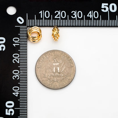 10pcs Gold Knot Spacer Beads 10x9mm, Gold plated Brass, Jewelry Making Supplies Wholesale (GB-3715-B)