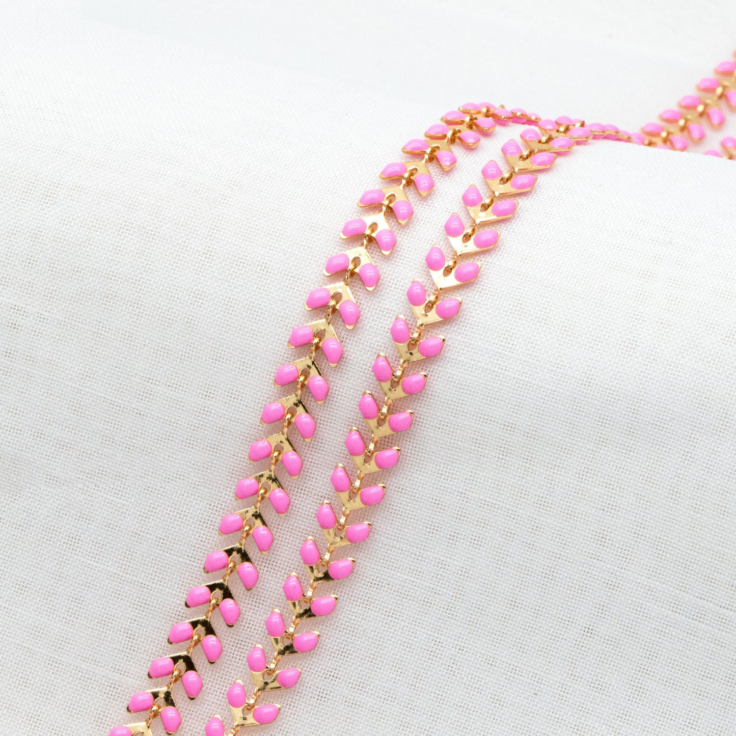 Gold plated Brass Enamel Chevron Chain 6.3mm, Herringbone Flat Arrow Designer Chain, Color Not Easily Tarnish (#LK-160)/ 1 Meter=3.3ft