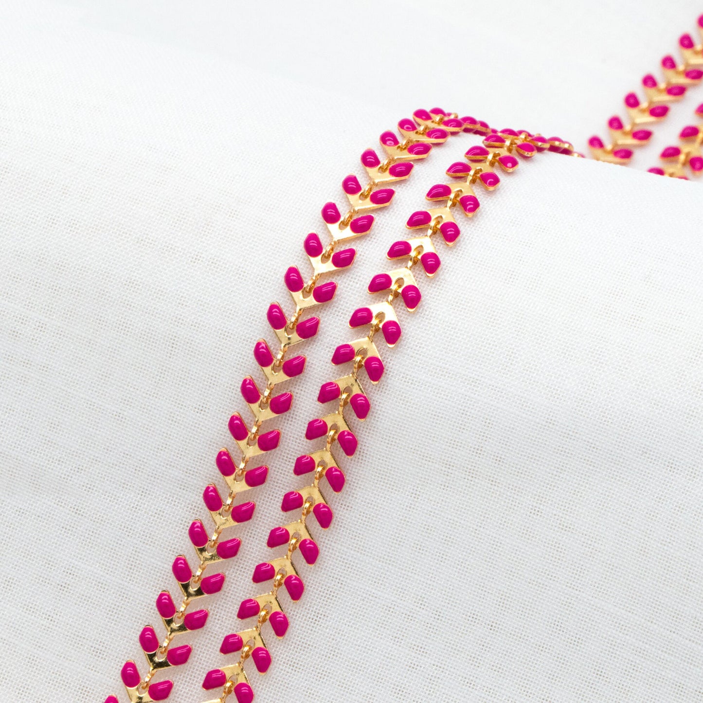 Gold plated Brass Enamel Chevron Chain 6.3mm, Herringbone Flat Arrow Designer Chain, Color Not Easily Tarnish (#LK-160)/ 1 Meter=3.3ft