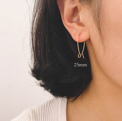 20pcs Gold/ Silver tone Kidney Ear Wires, 18K Gold/ Rhodium plated Brass Hoop Earrings 25/ 30/ 36/ 45mm (GB-253)