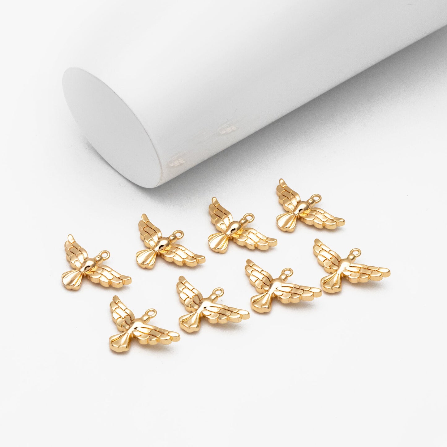 10pcs Gold Eagle Charm, Real Gold plated Brass Bird Pendant, Earring Charm (GB-2691-D)