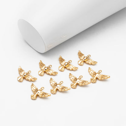 10pcs Gold Eagle Charm, Real Gold plated Brass Bird Pendant, Earring Charm (GB-2691-D)
