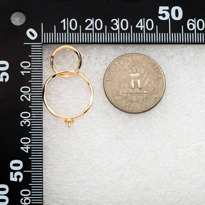 4pcs Interlocking Earring Studs, Linkage Circle Earring, Pearl Earring Mounts, Half Drilled Pearls Earring Settings (GB-3751)