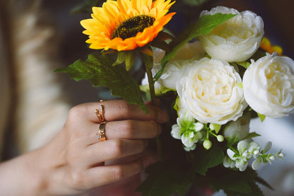 4pcs Gold/ Silver Adjustable Ring With Loop, Gold/ Rhodium plated Brass, Charm Ring Blanks, DIY Ring Making Supplies (#GB-3647)