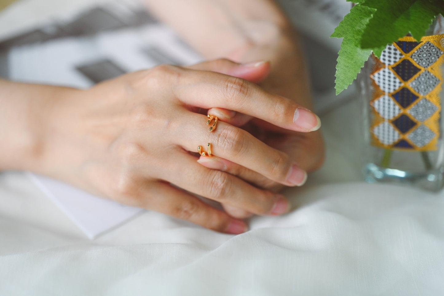 4pcs Gold Triple Band Ring, Everyday Ring, Modern Style Ring, Fashion Rings, Minimalist Ring (#GB-3629)