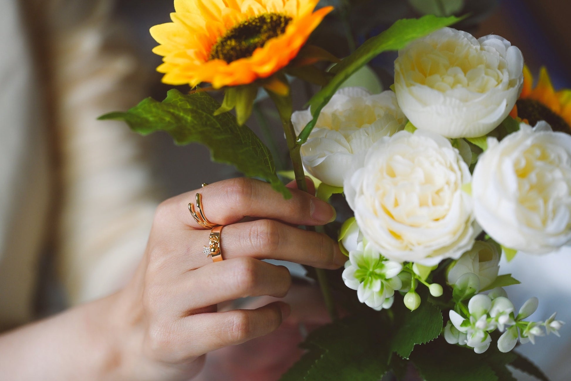 4pcs Gold Triple Band Ring, Everyday Ring, Modern Style Ring, Fashion Rings, Minimalist Ring (#GB-3629)