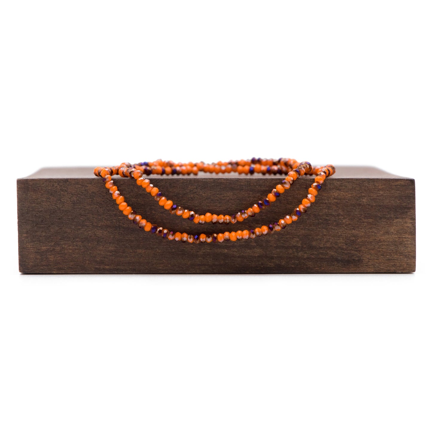 Crystal Faceted Rondelle Beads 2mm, Tiny Size Glass Spacer Beads, Orange Purple(BZ02-22) / 200 beads