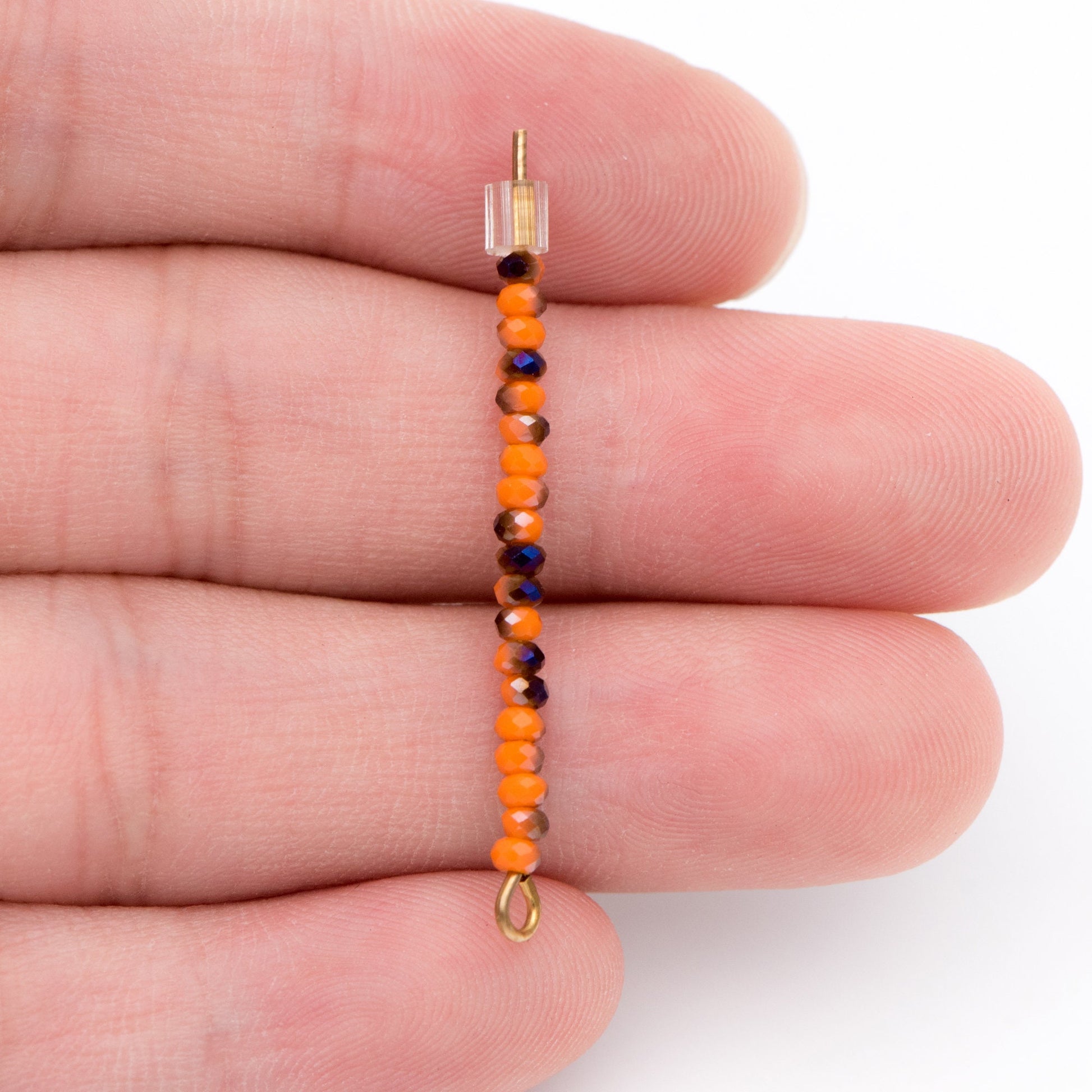 Crystal Faceted Rondelle Beads 2mm, Tiny Size Glass Spacer Beads, Orange Purple(BZ02-22) / 200 beads