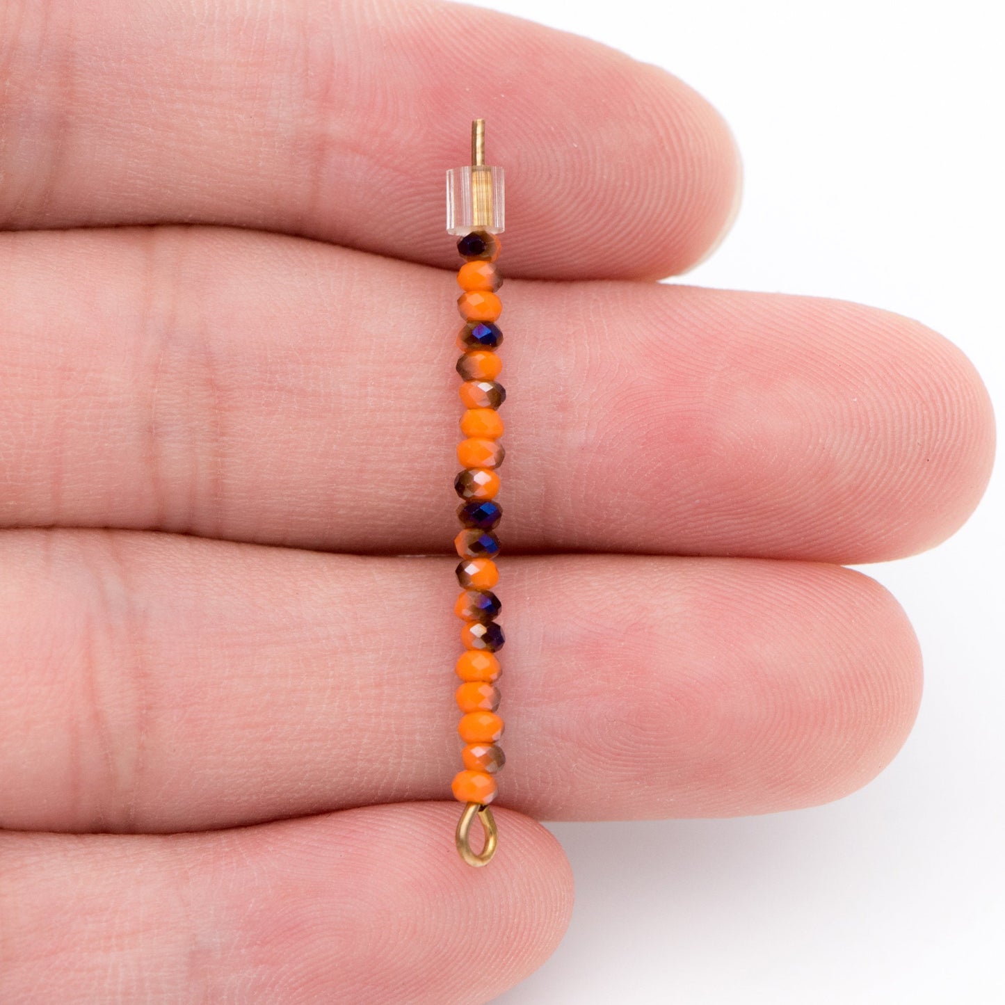 Crystal Faceted Rondelle Beads 2mm, Tiny Size Glass Spacer Beads, Orange Purple(BZ02-22) / 200 beads