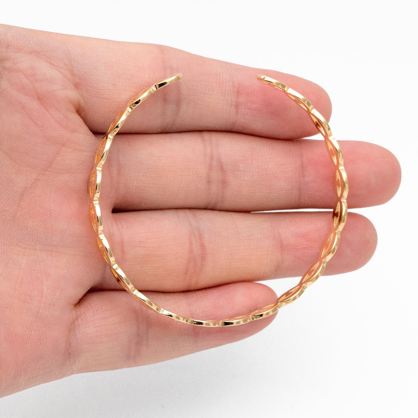 1pcs Gold Evil Eye Bangle Bracelet, Stackable Bracelets, Adjustable Eye Bracelet (#GB-3521)