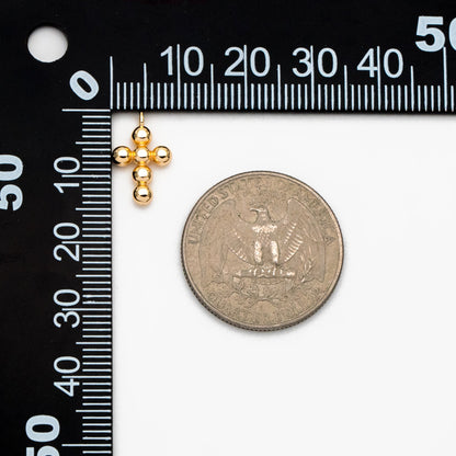 4pcs Gold Cross Charm 14x9mm, Earring Findings, Jewelry Making, Diy Material, Jewelry Supplies (GB-2731-E)