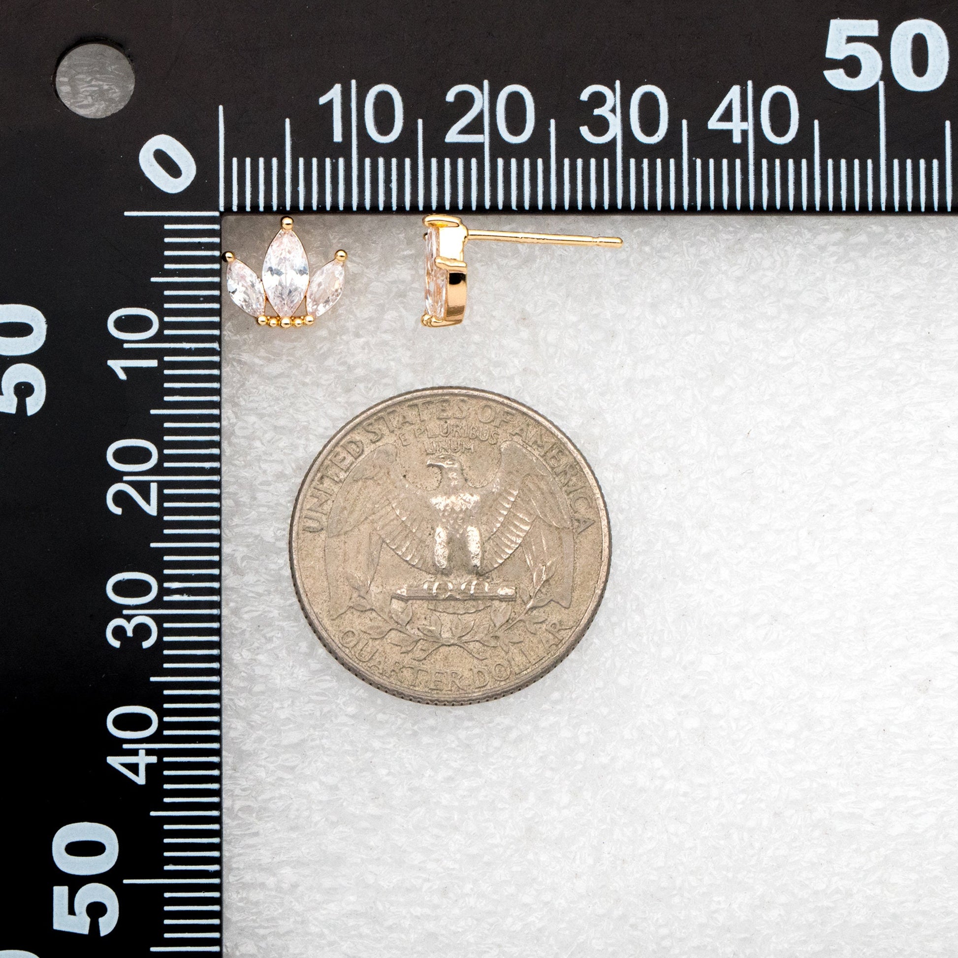 4pcs CZ Pave Leaf Earring, Flower Ear Posts, Dainty Earrings, Jewelry Making, Diy Material, Jewelry Supplies (GB-3757)