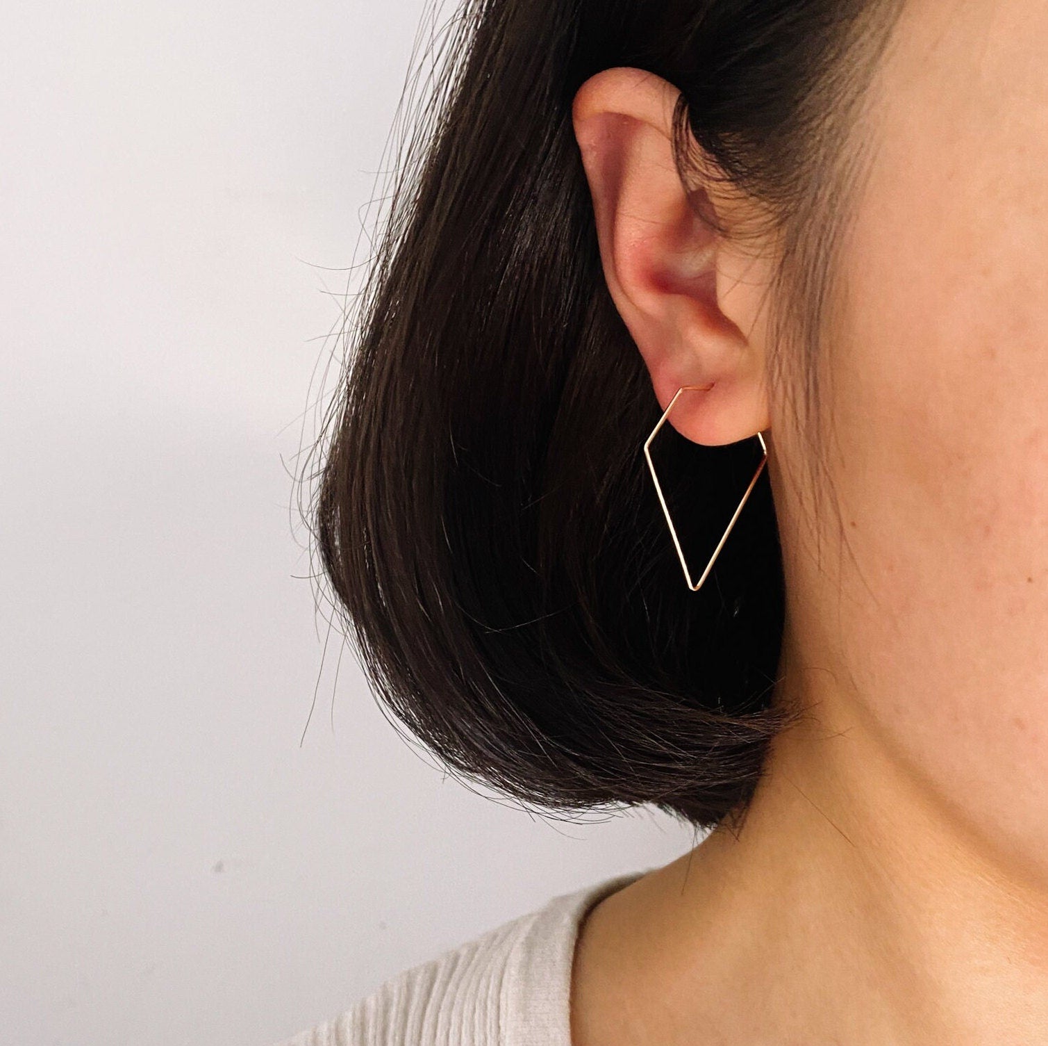 10pcs Gold/ Silver tone Geometric Hoop Earring 35x23mm, 18K Gold/ Rhodium plated Brass, Ear Wire Components (GB-705)