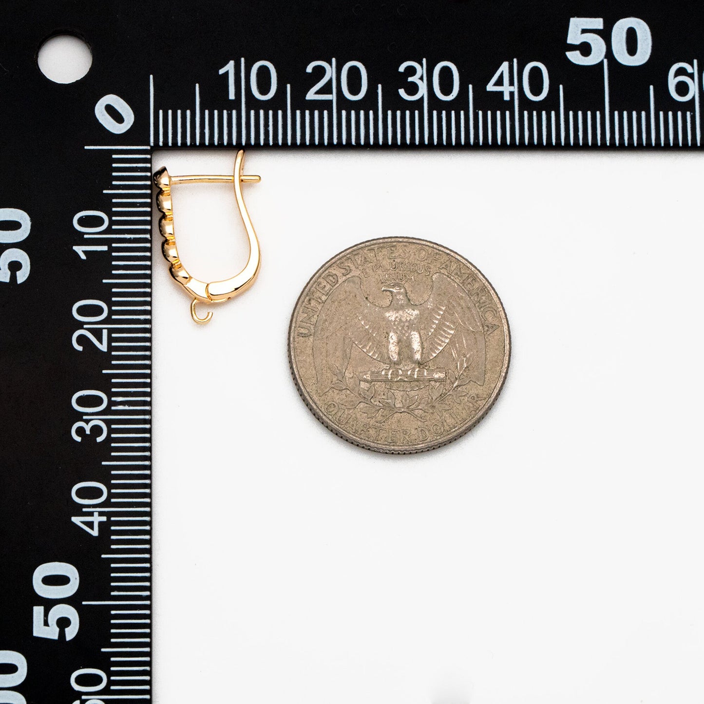 10pcs Gold Leverback Ear Hooks 18x12mm, Real Gold plated Brass, Earring Hooks with Loop (GB-848-A)