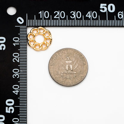 10pcs Gold Round Chain Charm Connector 16mm, Jewelry Making, Diy Material, Jewelry Supplies (GB-3794)
