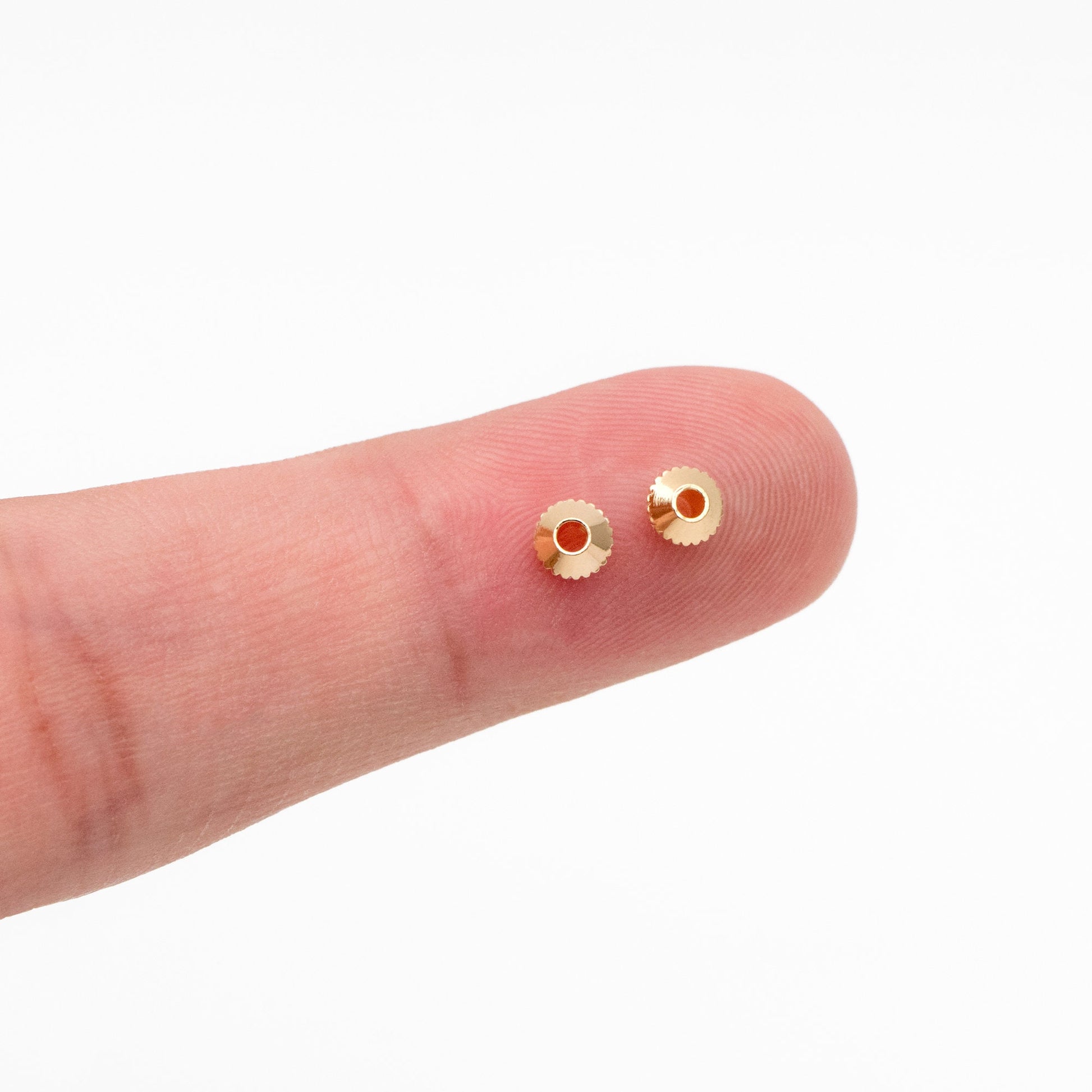 20pcs Gold Gear Round Spacer Beads 4mm, Jewelry Making Supplies Wholesale (GB-3795)