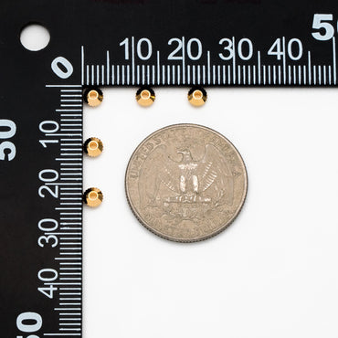 20pcs Gold Gear Round Spacer Beads 4mm, Jewelry Making Supplies Wholesale (GB-3795)