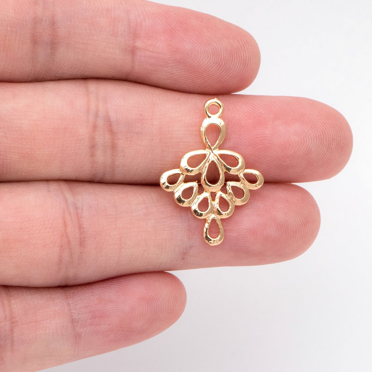 10pcs Gold plated Brass Charm Pendant Connectors 24mm, Lead Nickel Free (GB-061)