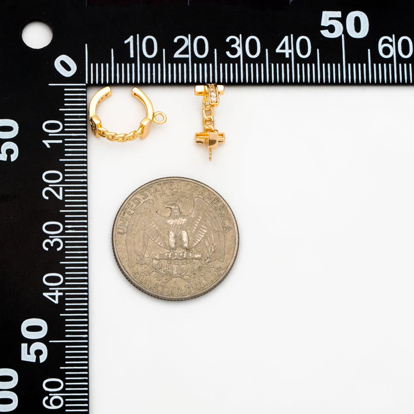 4pcs CZ Pave Ear Cuff, Gold plated Brass, Minimalist Cartilage Earrings, Dainty Earcuff Earring (GB-3767)