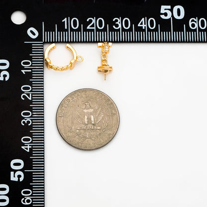 4pcs CZ Pave Ear Cuff, Gold plated Brass, Minimalist Cartilage Earrings, Dainty Earcuff Earring (GB-3767)