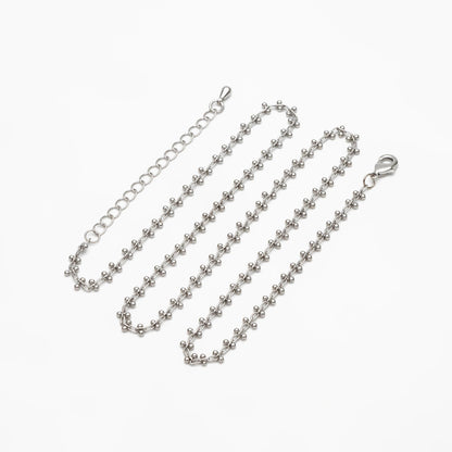 Gold/ Silver Tone Beaded Cable Chains 3.3mm, Finished Bracelet/ Anklet/ Necklace with Extender Chain, Ready to Wear (#LK-237)