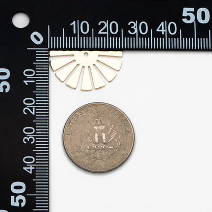 10pcs Gold/ Silver Hammered Half Sun Charm 14x25mm, 18K Gold/ Rhodium Plated Brass, Jewelry Making, Diy Material,Jewelry Supplies(GB-1404-C)