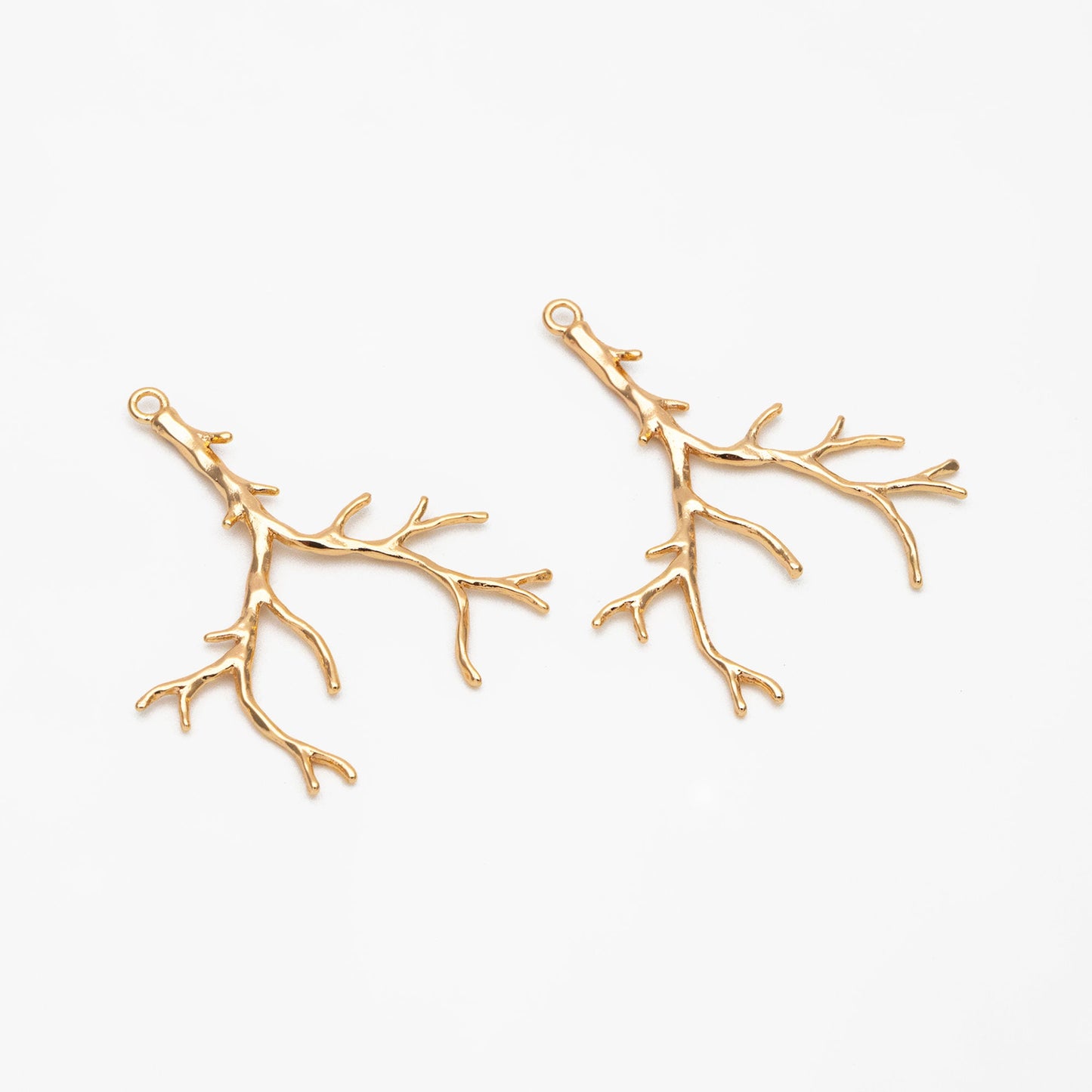 4pcs Gold Branch Charms, 18K Gold plated Brass, Jewelry Making, Diy Material, Jewelry Supplies (GB-2672-B)