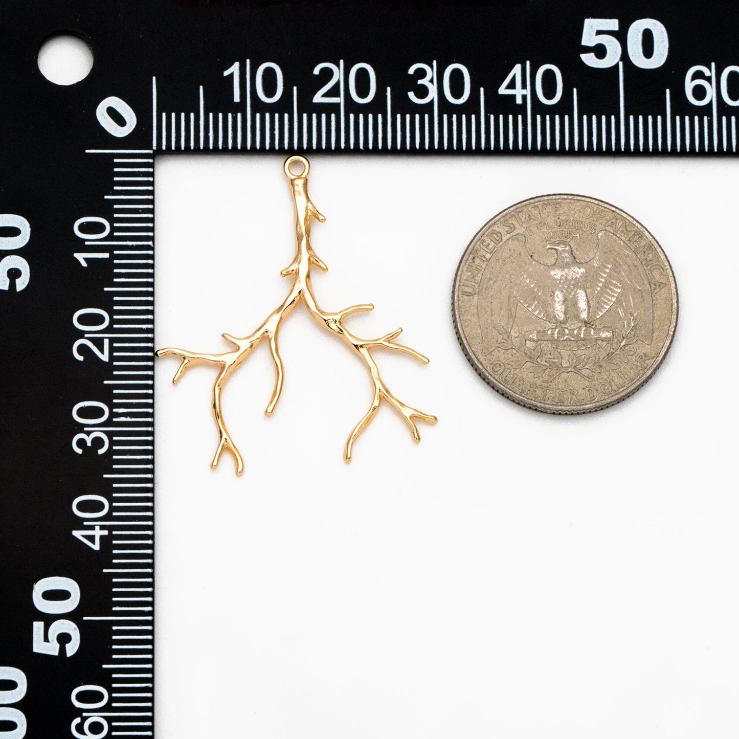 4pcs Gold Branch Charms, 18K Gold plated Brass, Jewelry Making, Diy Material, Jewelry Supplies (GB-2672-B)