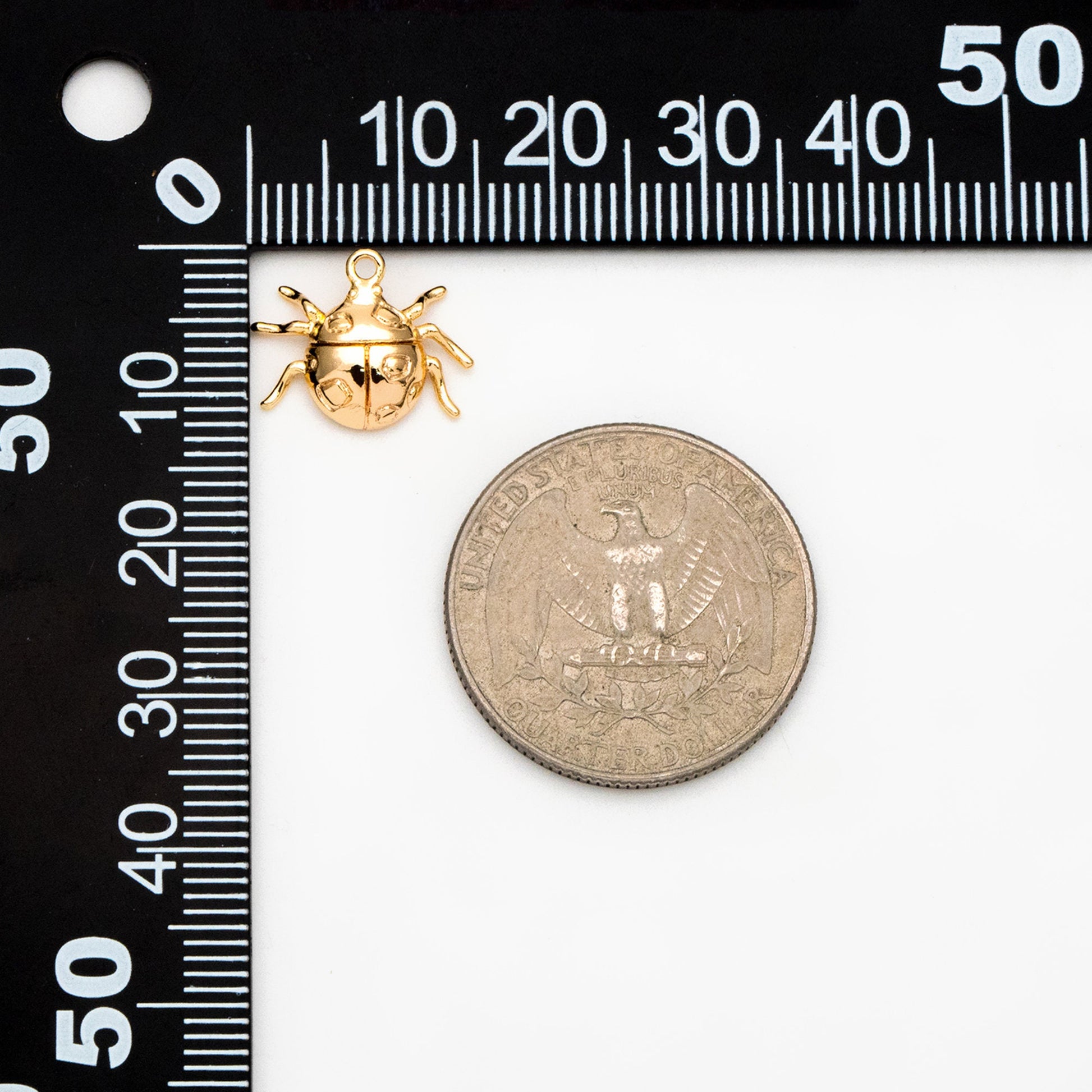 10pcs Gold Ladybug Charms, Insect Pendant, Jewelry Supplies, Earring Findings, Jewelry Making(GB-2666-B)