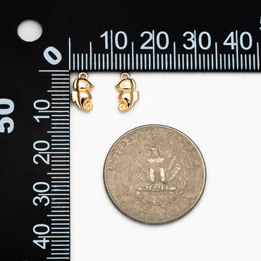 10pcs Gold Sea Horse Charm, Gold Chameleon Charm, Ocean Charm, Earring Charm, DIY Supplies Wholesale (GB-3936-A)