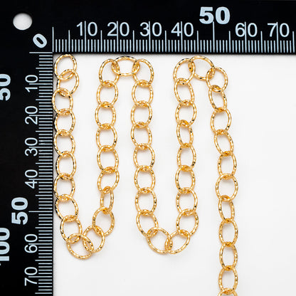 Gold Oval Cable Chain, 18K Gold plated Brass, Oval Link Chain, Jewelry Supplies (#LK-592)/ 1 Meter=3.3ft