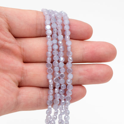 130pcs Rondelle Coin Glass Beads, Crystal Round Button Beads 4mm (TS-124)