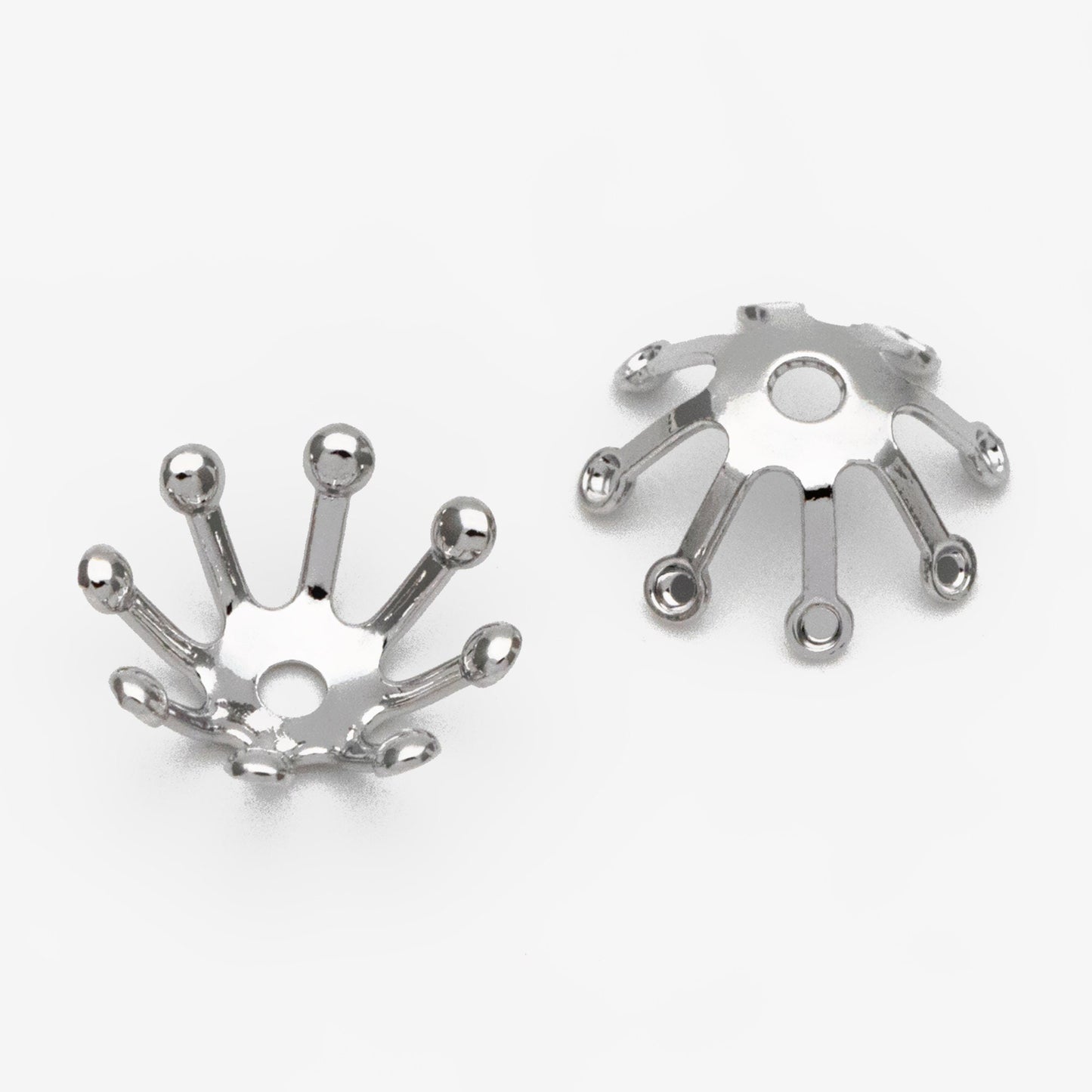 20pcs Flower Bead Caps 10mm, Real Gold/ Rhodium plated Brass, Floral Tassel Caps (GB-3087)