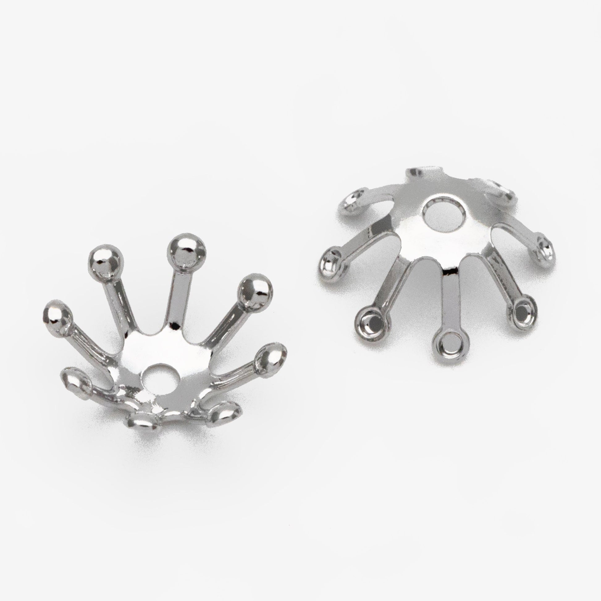 20pcs Flower Bead Caps 10mm, Real Gold/ Rhodium plated Brass, Floral Tassel Caps (GB-3087)