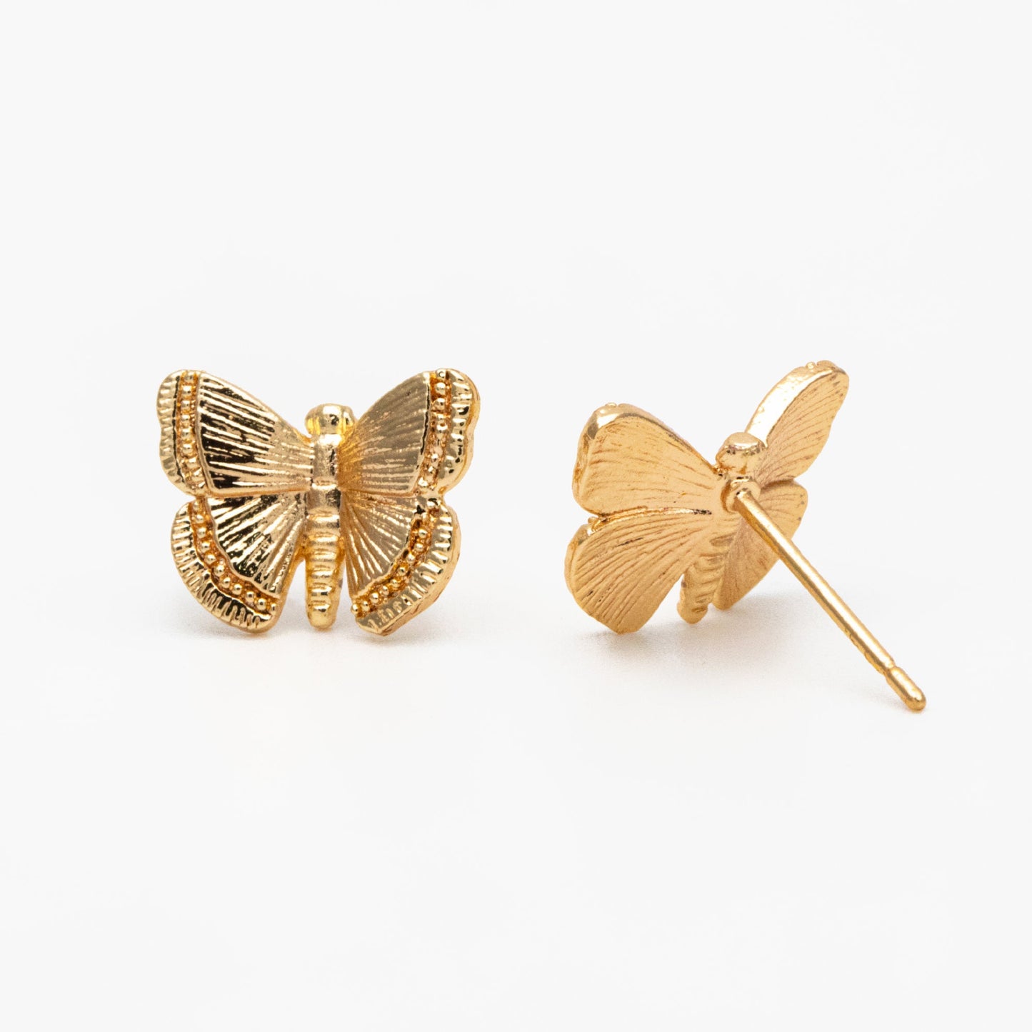10pcs Gold/ Silver Butterfly Ear post, Gold/ Rhodium plated Brass, Dianty Butterfly Ear Studs, Jewelry Supplies (GB-3831)