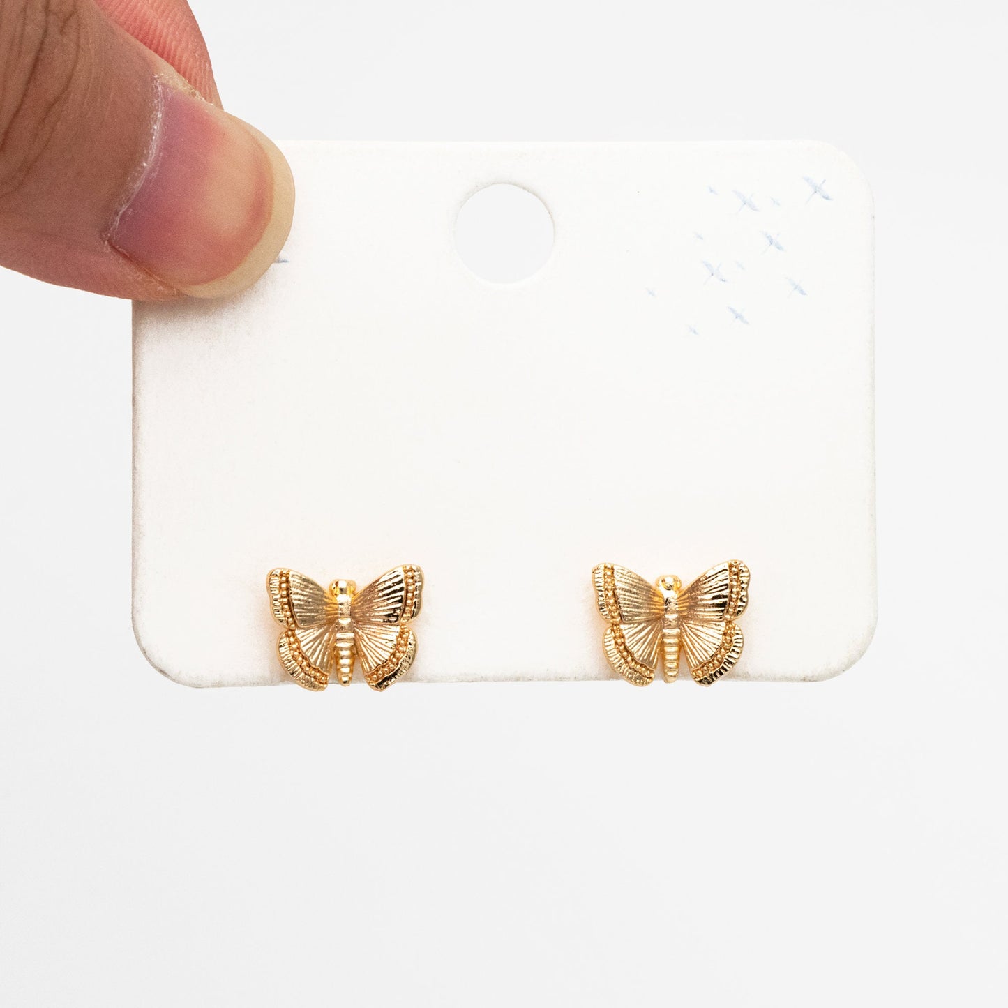 10pcs Gold/ Silver Butterfly Ear post, Gold/ Rhodium plated Brass, Dianty Butterfly Ear Studs, Jewelry Supplies (GB-3831)